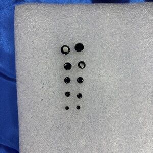 Set of 5 Black Gem Stud Earrings